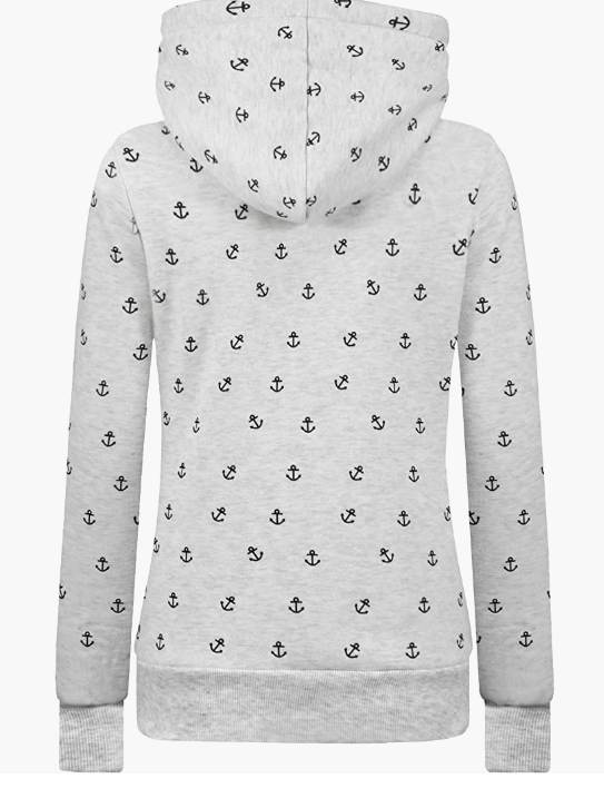 Women’s Hoodies Zip Up Long Sleeve Regular Fit Floral Hooded Sweatshirt Casual HOODIE