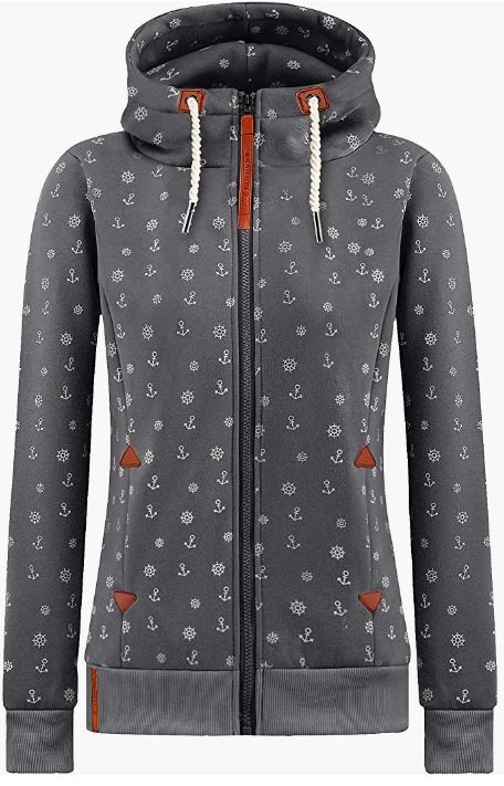 Women’s Floral Fleece Hoodies Lightweight Long Sleeve Full Zip Sweatshirt Jacket