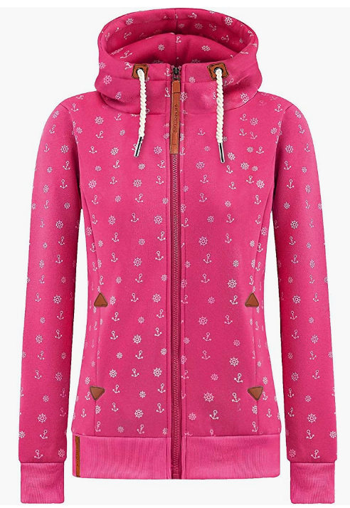 Women’s Floral Fleece Hoodies Lightweight Long Sleeve Full Zip Sweatshirt Jacket