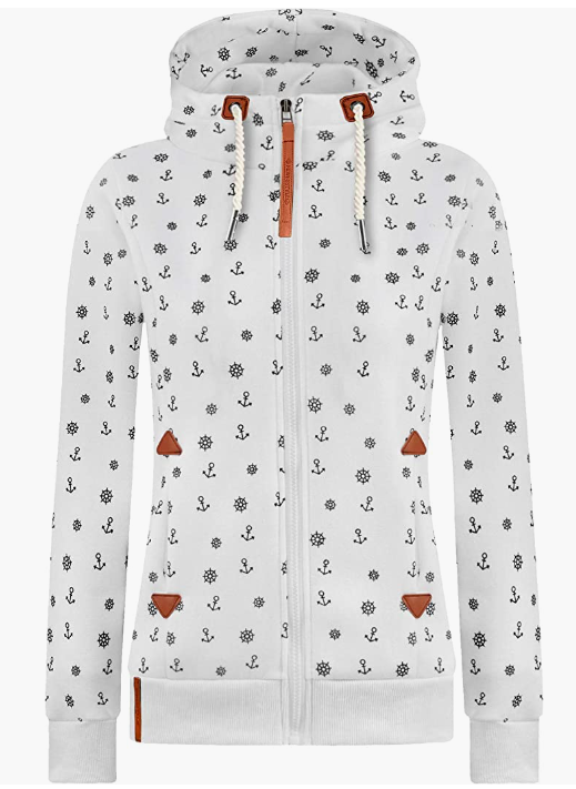 Women’s Floral Fleece Hoodies Lightweight Long Sleeve Full Zip Sweatshirt Jacket