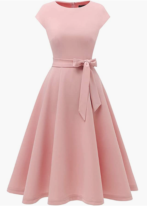Dress Prom Bridesmaid Scoop Neck Homecoming Party Swing Cocktail Dress