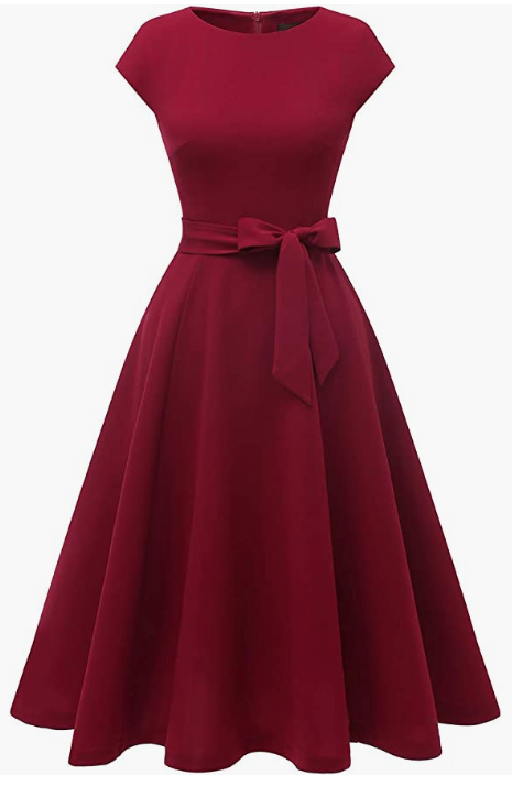 Dress Prom Bridesmaid Scoop Neck Homecoming Party Swing Cocktail Dress