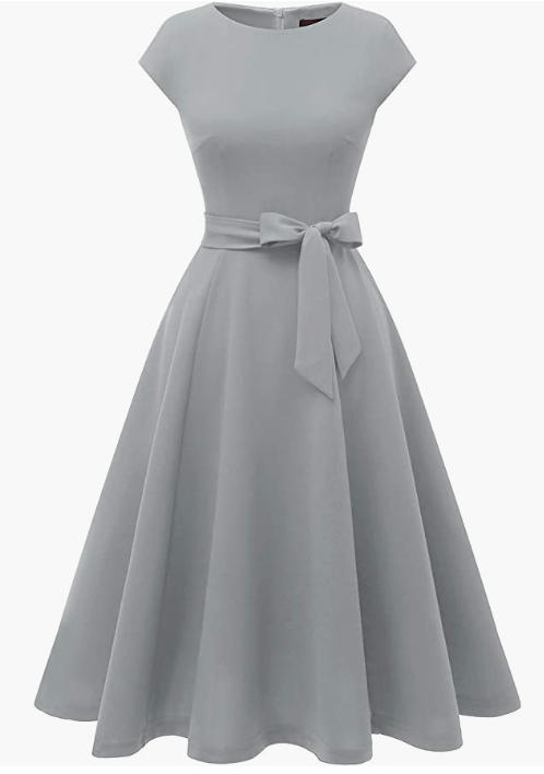 Dress Prom Bridesmaid Scoop Neck Homecoming Party Swing Cocktail Dress