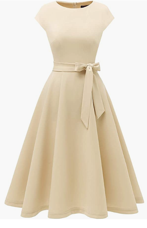 Dress Prom Bridesmaid Scoop Neck Homecoming Party Swing Cocktail Dress