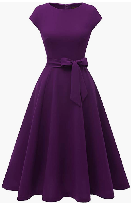 Dress Prom Bridesmaid Scoop Neck Homecoming Party Swing Cocktail Dress