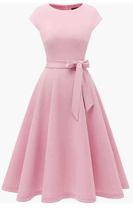 Dress Prom Bridesmaid Scoop Neck Homecoming Party Swing Cocktail Dress