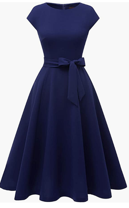Dress Prom Bridesmaid Scoop Neck Homecoming Party Swing Cocktail Dress