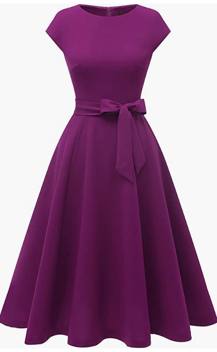 Dress Prom Bridesmaid Scoop Neck Homecoming Party Swing Cocktail Dress