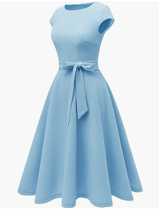 Dress Prom Bridesmaid Scoop Neck Homecoming Party Swing Cocktail Dress