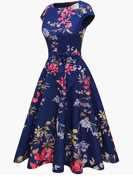 Dress Prom Bridesmaid Scoop Neck Homecoming Party Swing Cocktail Dress