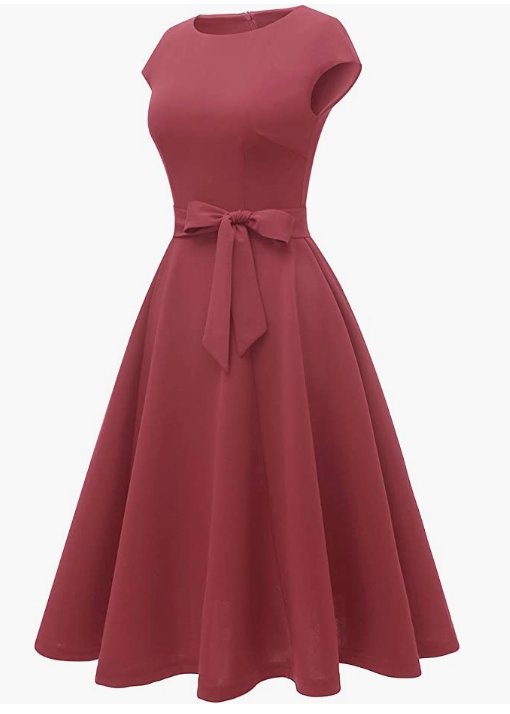 Dress Prom Bridesmaid Scoop Neck Homecoming Party Swing Cocktail Dress
