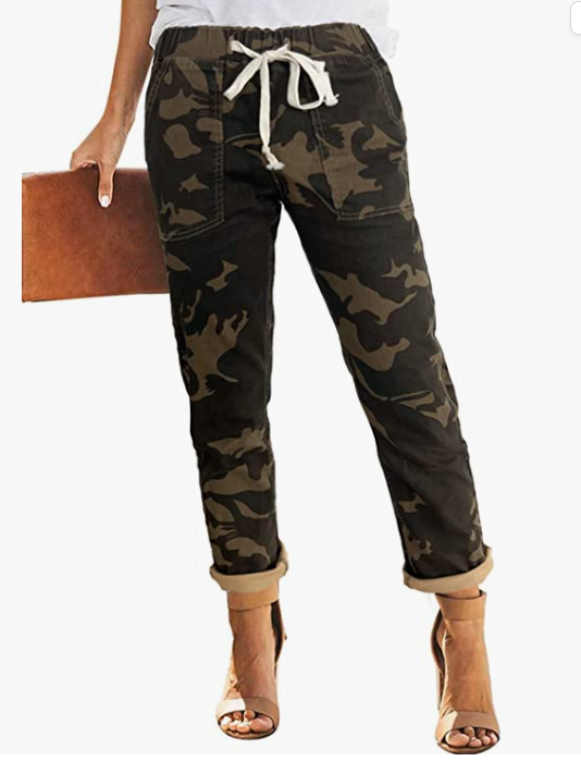CAMO Women's Casual Pull-on Distressed Jeans