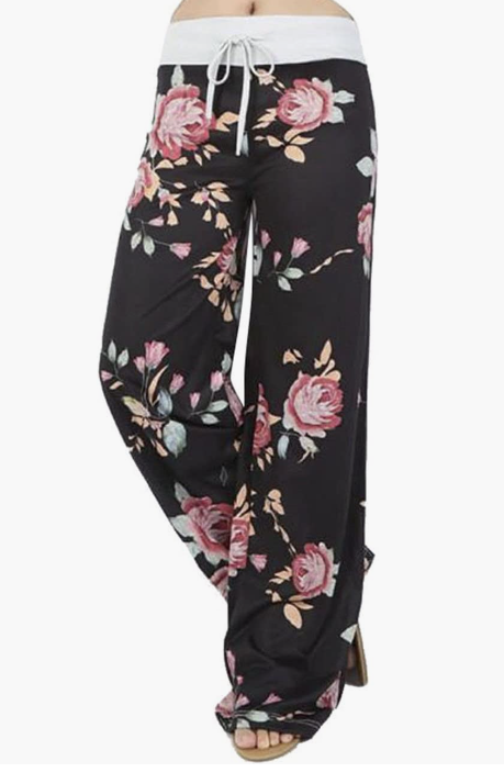 Casual Printed Drawstring Trousers
