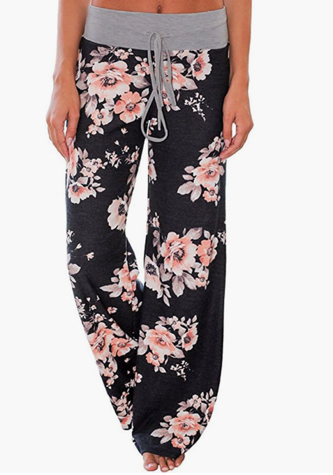 Casual Printed Drawstring Trousers