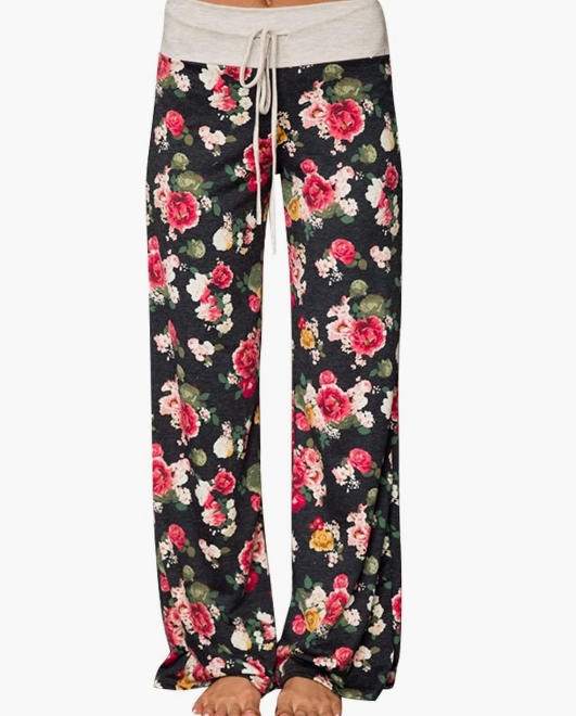 Casual Printed Drawstring Trousers