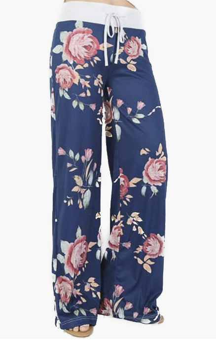 Casual Printed Drawstring Trousers