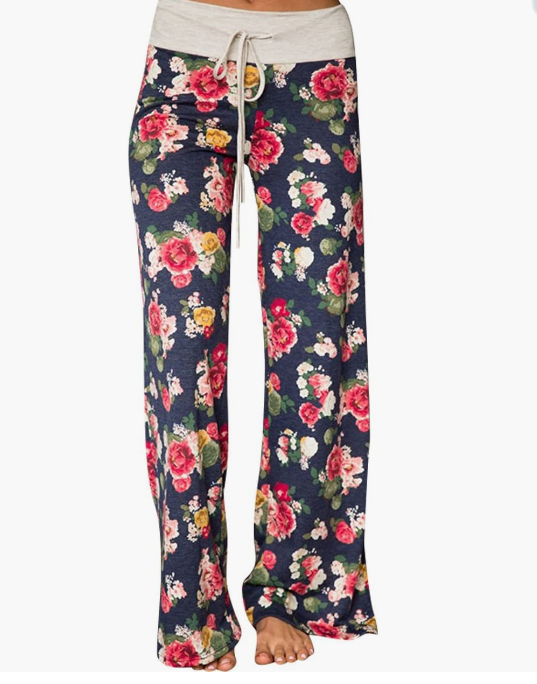 Casual Printed Drawstring Trousers