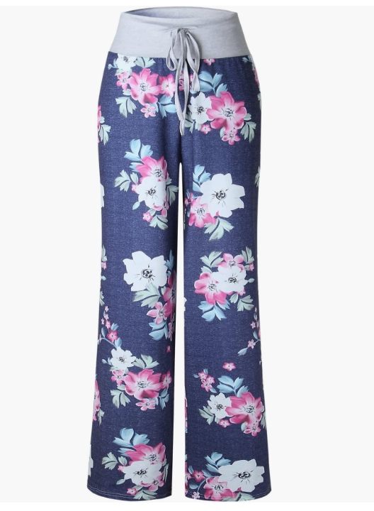 Casual Printed Drawstring Trousers