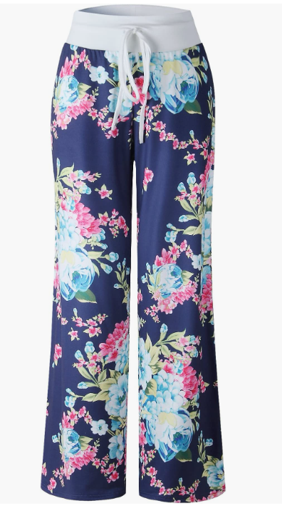 Casual Printed Drawstring Trousers