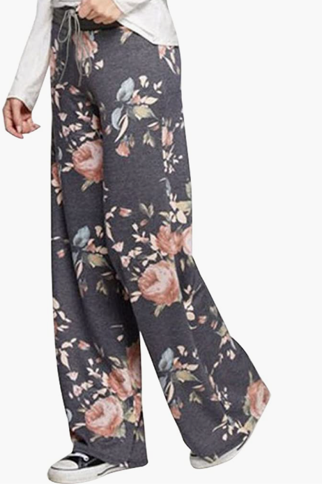 Casual Printed Drawstring Trousers