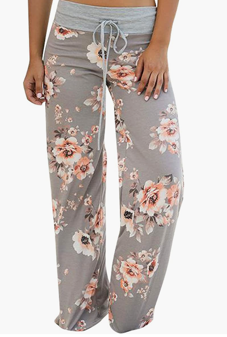 Casual Printed Drawstring Trousers