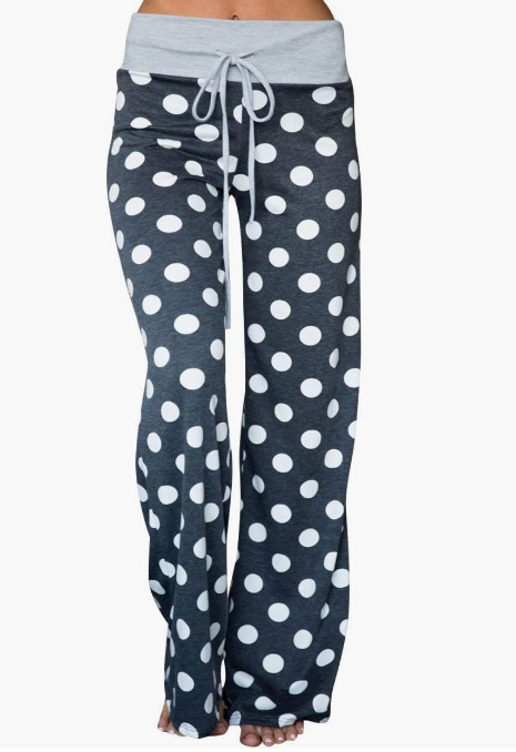 Casual Printed Drawstring Trousers