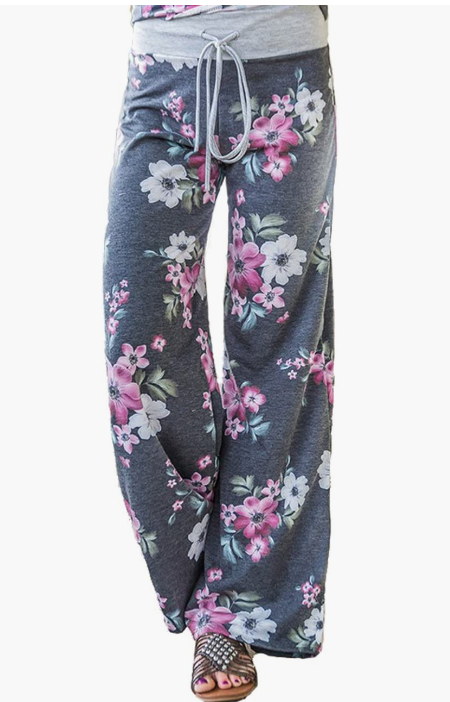 Casual Printed Drawstring Trousers