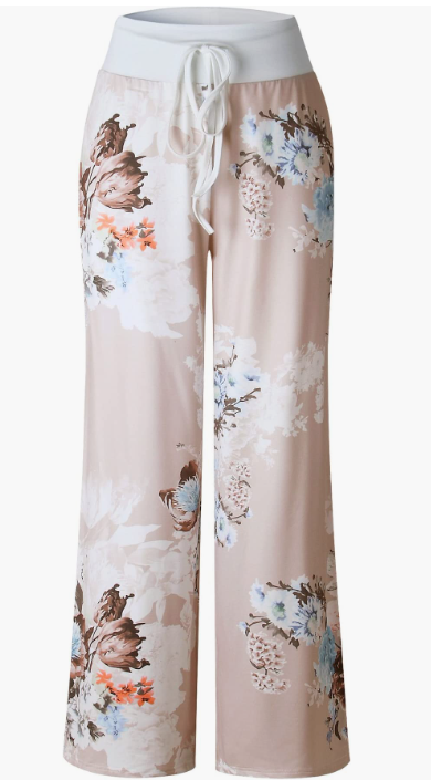 Casual Printed Drawstring Trousers