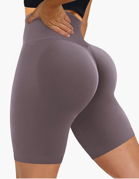 Waist Workout Biker Shorts Ruched Bum Smile Contour