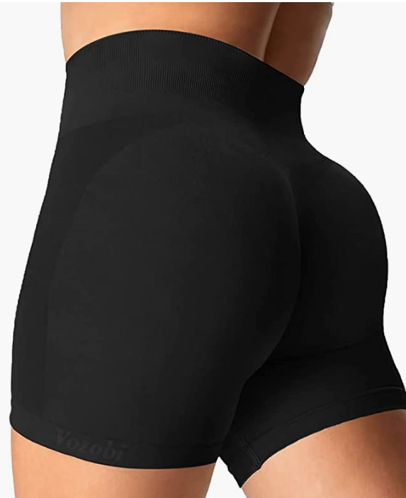 Waist Workout Biker Shorts Ruched Bum Smile Contour