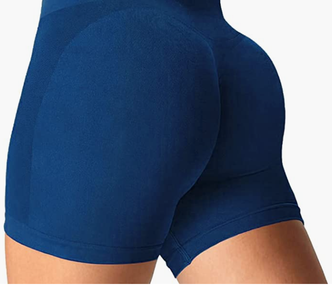 Waist Workout Biker Shorts Ruched Bum Smile Contour