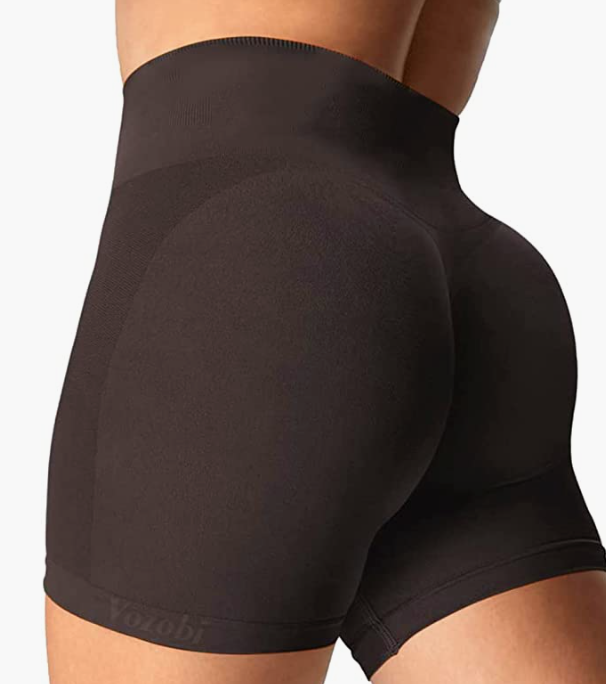Waist Workout Biker Shorts Ruched Bum Smile Contour