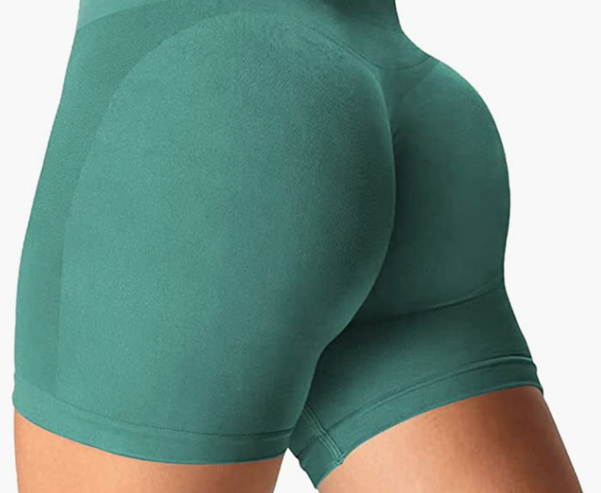 Waist Workout Biker Shorts Ruched Bum Smile Contour