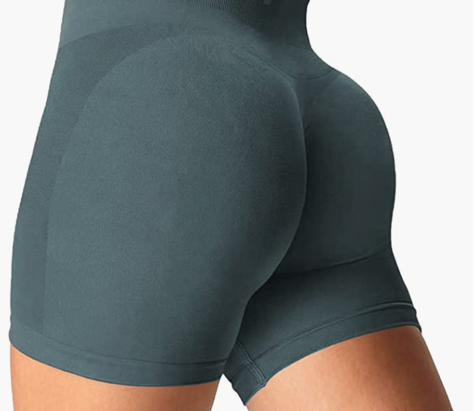 Waist Workout Biker Shorts Ruched Bum Smile Contour