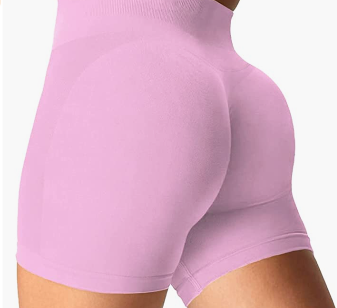 Waist Workout Biker Shorts Ruched Bum Smile Contour