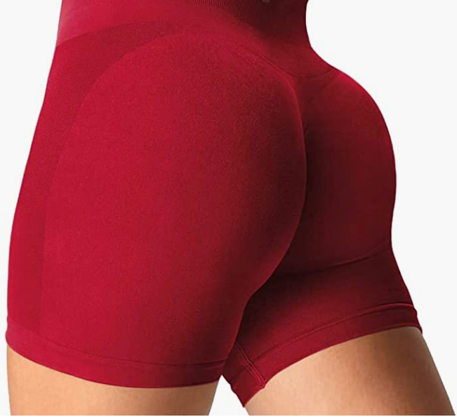 Waist Workout Biker Shorts Ruched Bum Smile Contour