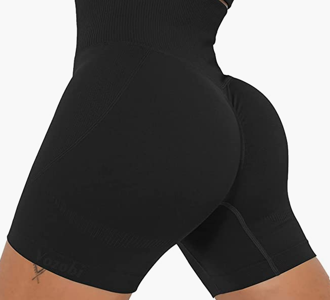 Waist Workout Biker Shorts Ruched Bum Smile Contour