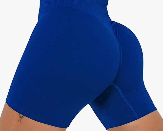 Waist Workout Biker Shorts Ruched Bum Smile Contour