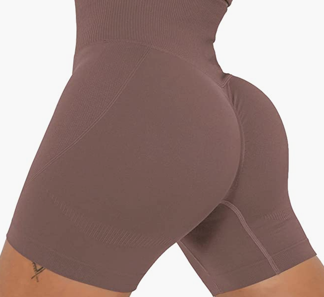 Waist Workout Biker Shorts Ruched Bum Smile Contour