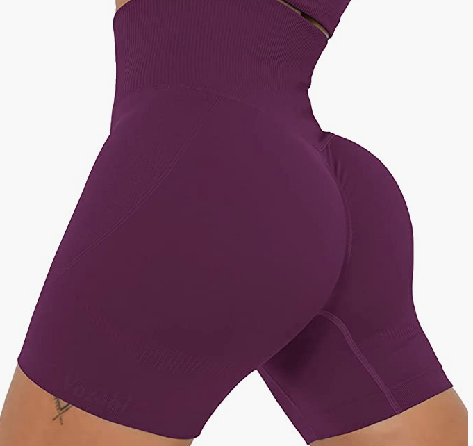 Waist Workout Biker Shorts Ruched Bum Smile Contour