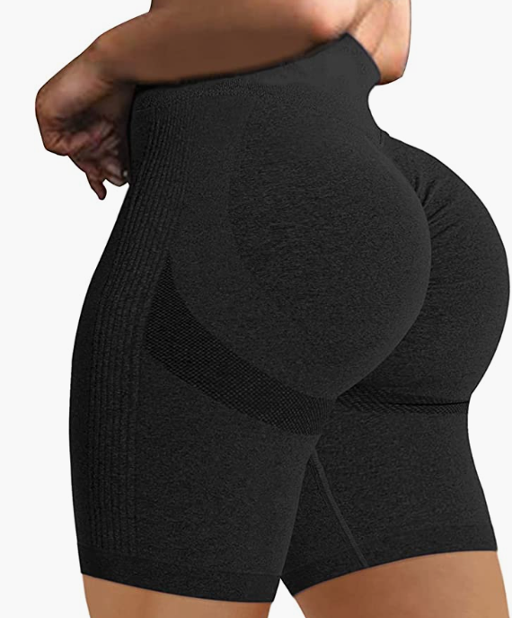 Waist Workout Biker Shorts Ruched Bum Smile Contour