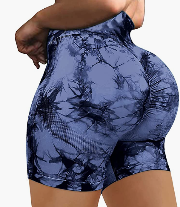 Waist Workout Biker Shorts Ruched Bum Smile Contour