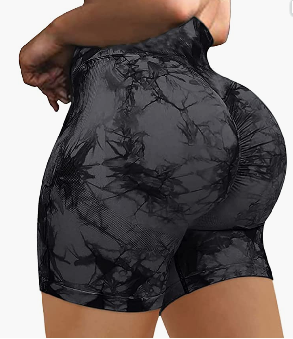 Waist Workout Biker Shorts Ruched Bum Smile Contour