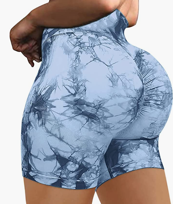 Waist Workout Biker Shorts Ruched Bum Smile Contour