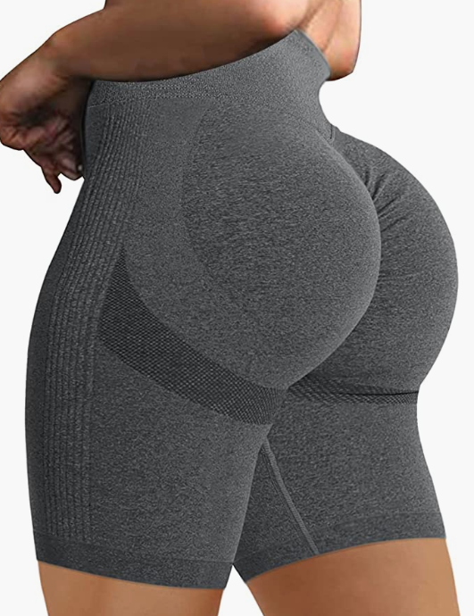 Waist Workout Biker Shorts Ruched Bum Smile Contour