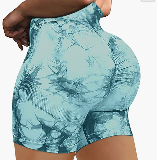 Waist Workout Biker Shorts Ruched Bum Smile Contour