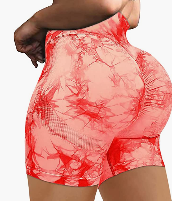 Waist Workout Biker Shorts Ruched Bum Smile Contour