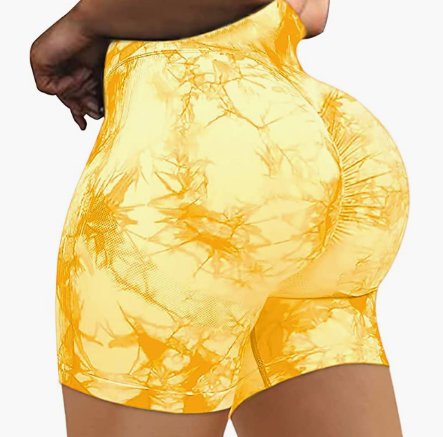 Waist Workout Biker Shorts Ruched Bum Smile Contour