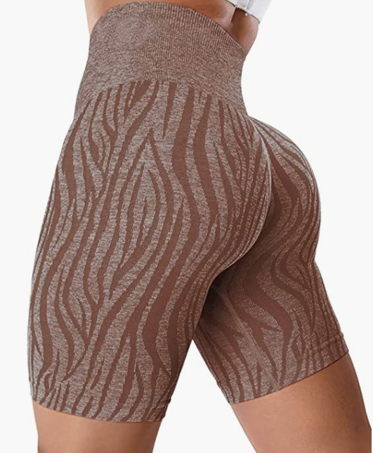 Waist Workout Biker Shorts Ruched Bum Smile Contour