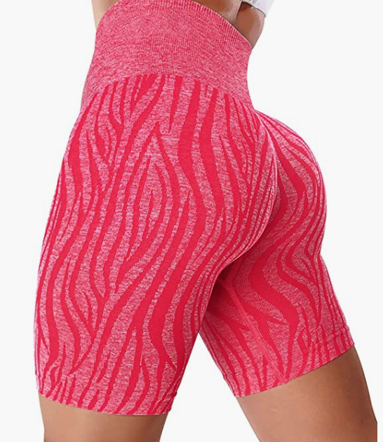 Waist Workout Biker Shorts Ruched Bum Smile Contour